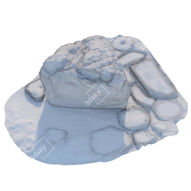 Large Stone for Park Landscaping 3D model image 6