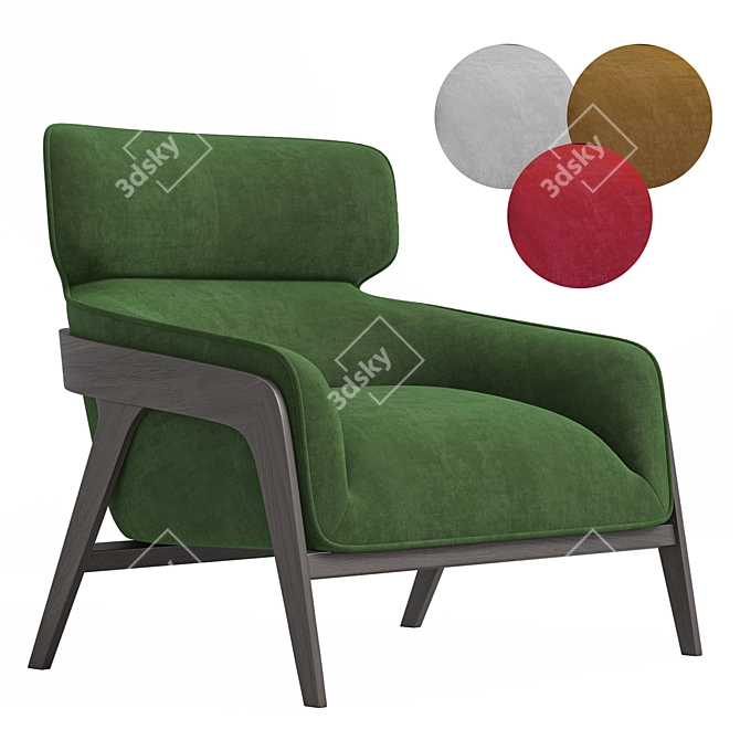 Sunpan Maximus Lounge Chair, Green 3D model image 1