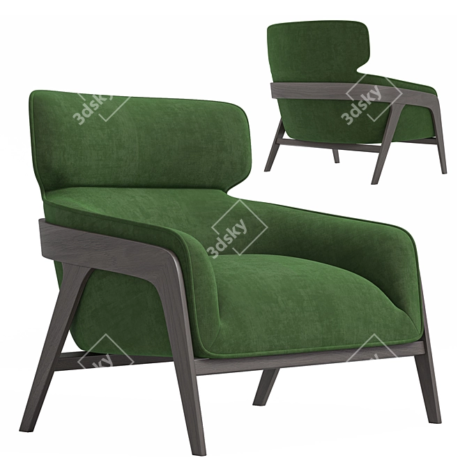 Sunpan Maximus Lounge Chair, Green 3D model image 5