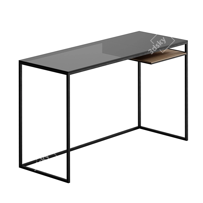 Minimalist Rectangular Writing Desk 3D model image 3