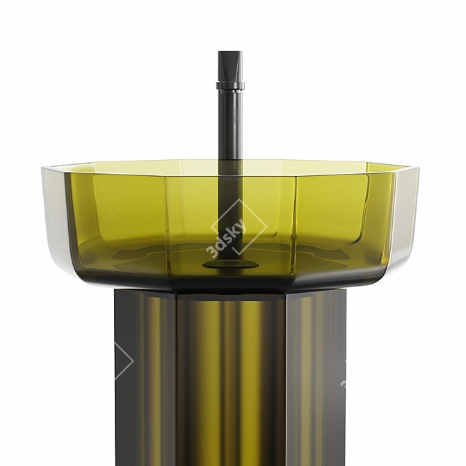 Luxury Opale Freestanding Washbasin Set 3D model image 3