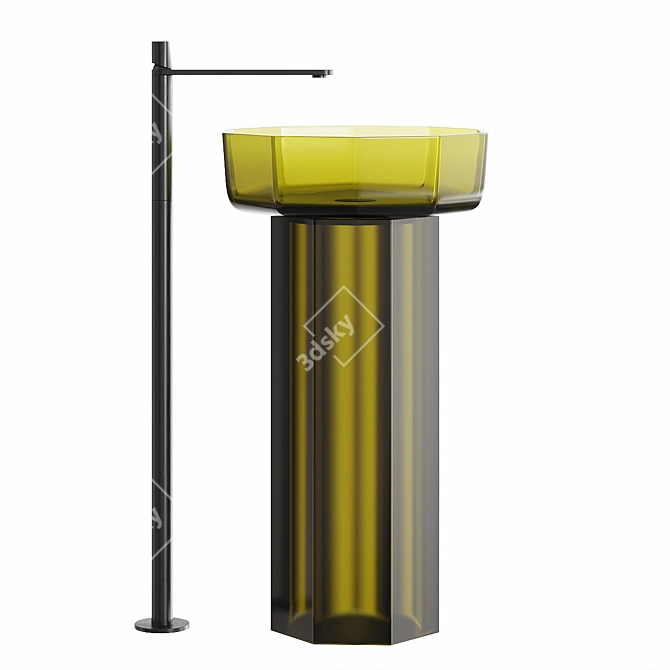 Luxury Opale Freestanding Washbasin Set 3D model image 4