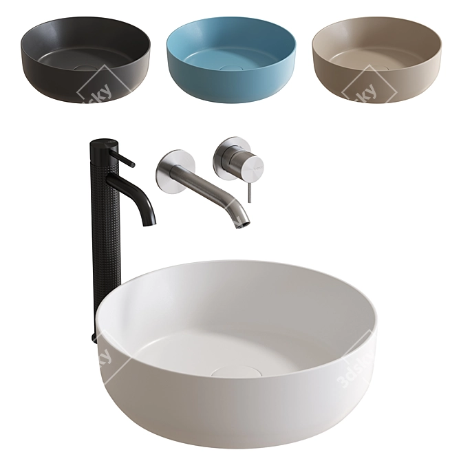 Ceramica Nova Element White Matte Sink 3D model image 1