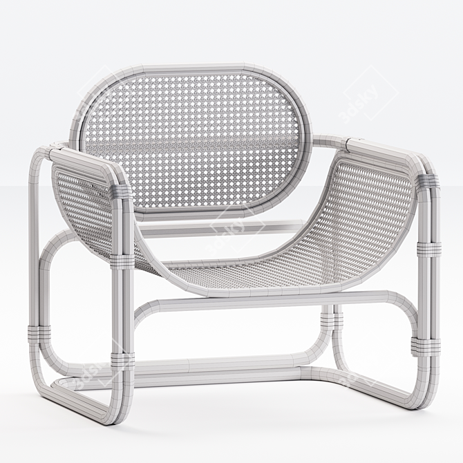 Modern Marte Lounge Chair: 3D Model 3D model image 5