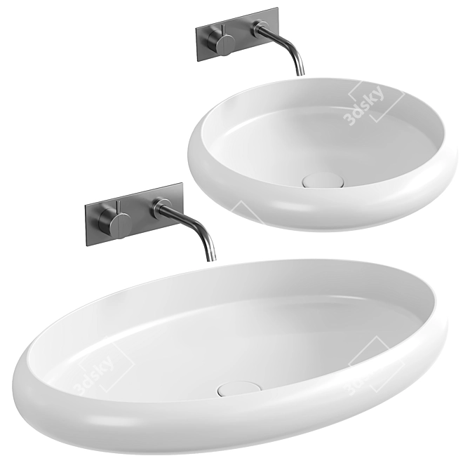 Copenhagen Bath Rosenborg Washbasins 3D model image 1