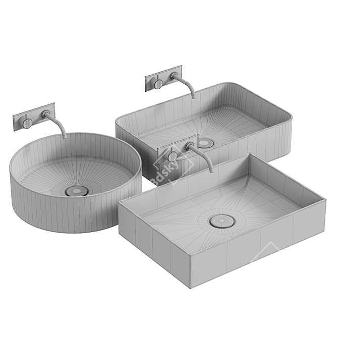 Scandinavian Design Stockholm Washbasins 3D model image 5