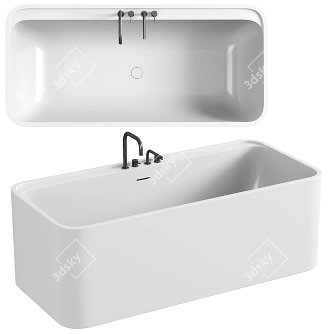 Modern Rectangular Acovi Bathtub 3D model image 1