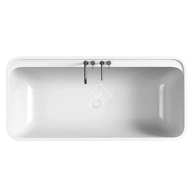 Modern Rectangular Acovi Bathtub 3D model image 2