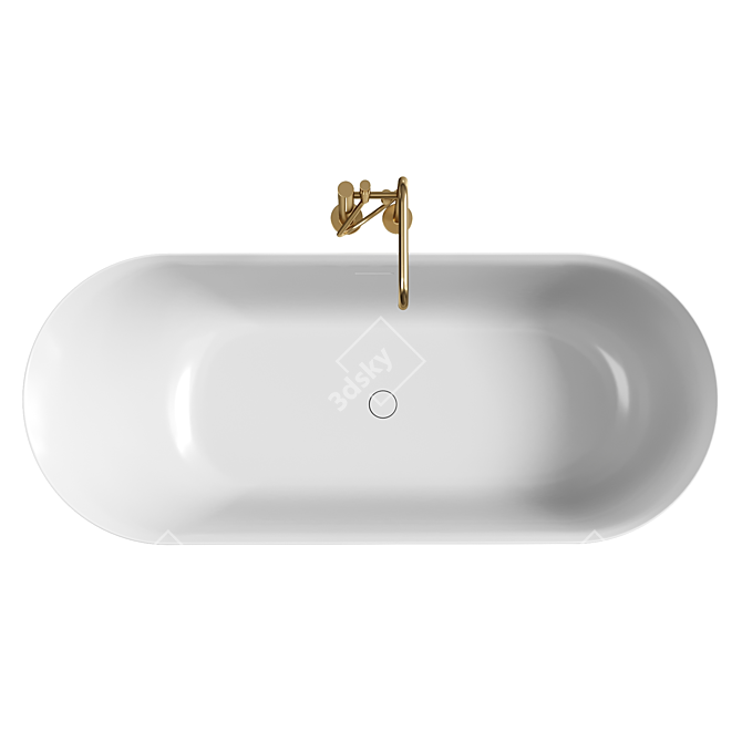 Elegant Oval Acovi Bathtub 3D model image 2