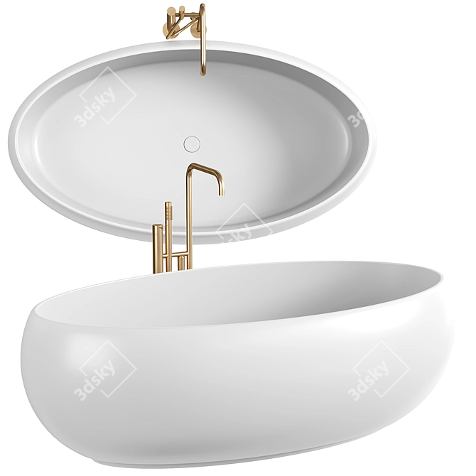 Luxury Rosenborg Oval Freestanding Bathtub 3D model image 1