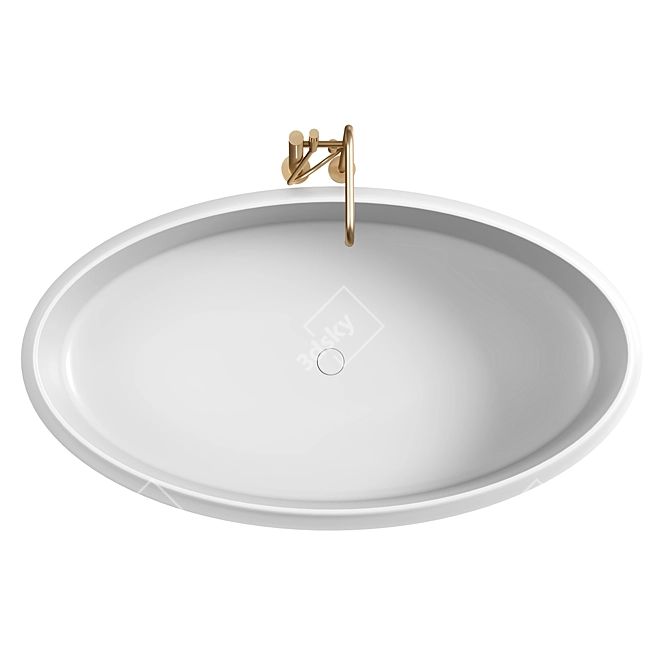 Luxury Rosenborg Oval Freestanding Bathtub 3D model image 2