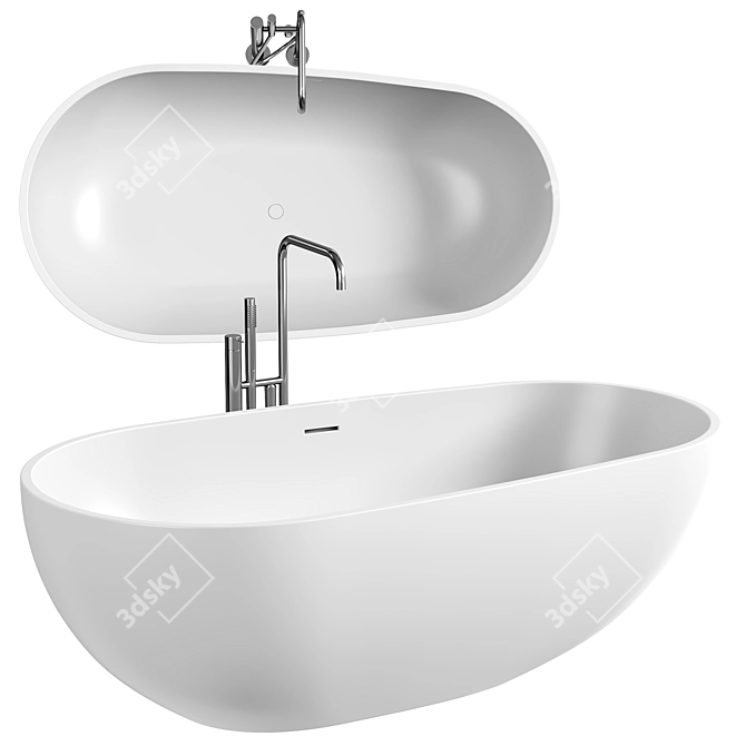 Modern Oval Acovi Bathtub HAMMERSHUS 3D model image 1