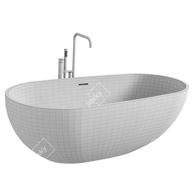 Modern Oval Acovi Bathtub HAMMERSHUS 3D model image 3