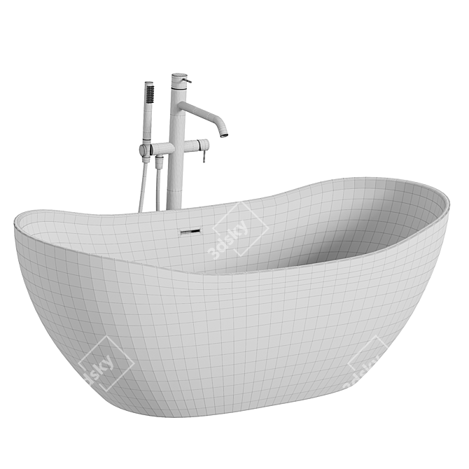 Oval Acovi Bathtub TQ5 3D model image 3