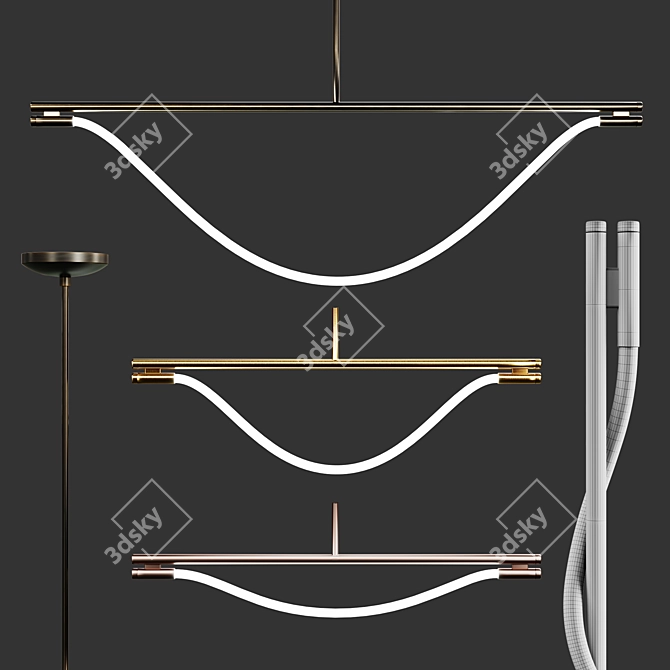 Modern Pendant Lamp Set (6 lights) 3D model image 2