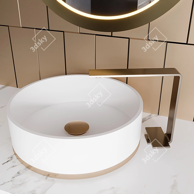 Modern Bathroom Furniture Set 11 3D model image 5