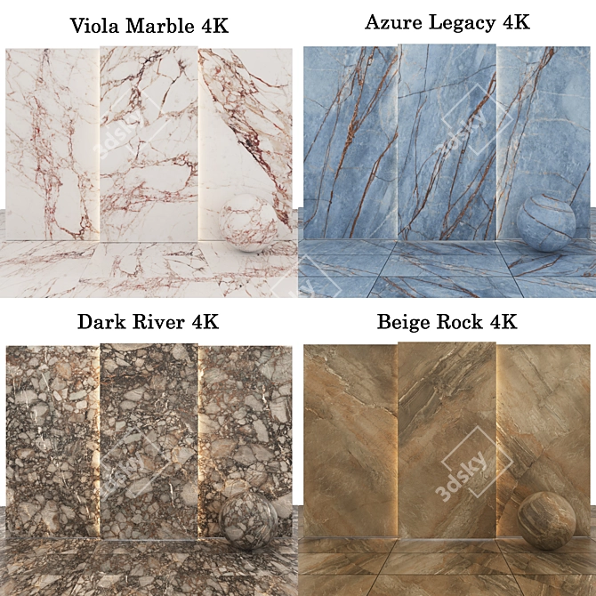 Luxury Marble Texture Collection 3D model image 2