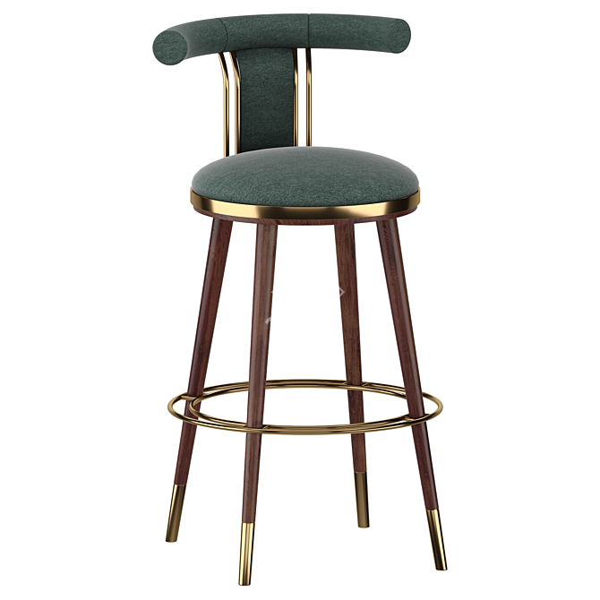 Elegant Moris Bar Chair Black 3D model image 1