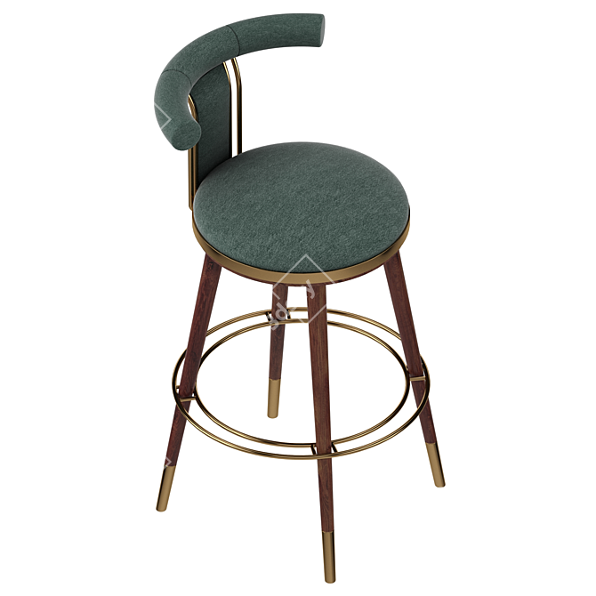 Elegant Moris Bar Chair Black 3D model image 2