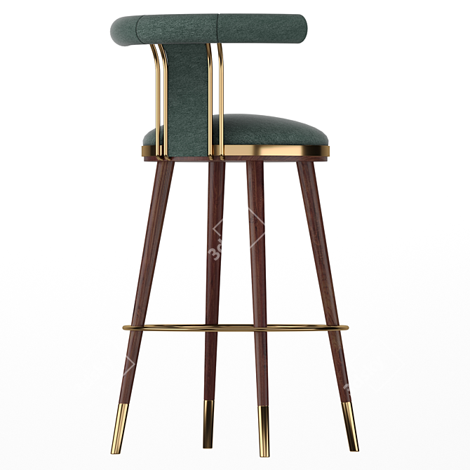 Elegant Moris Bar Chair Black 3D model image 3