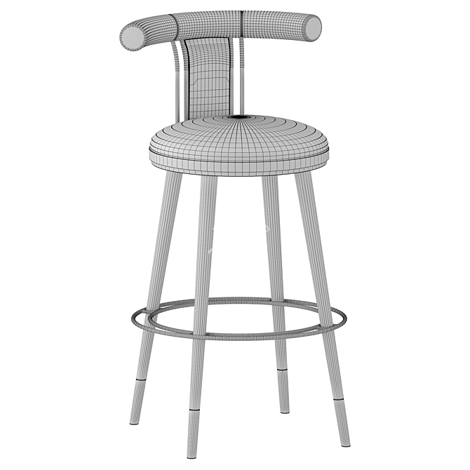 Elegant Moris Bar Chair Black 3D model image 4