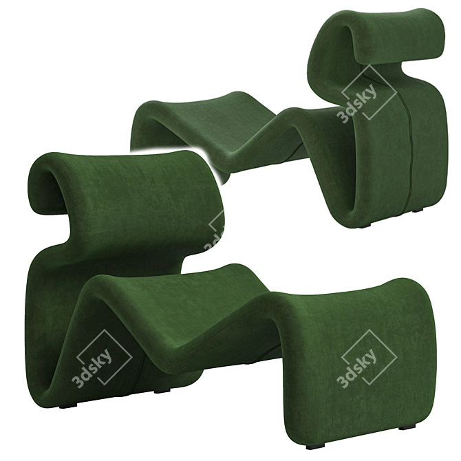 Ergonomic Etcetera Lounge Chair 3D model image 3
