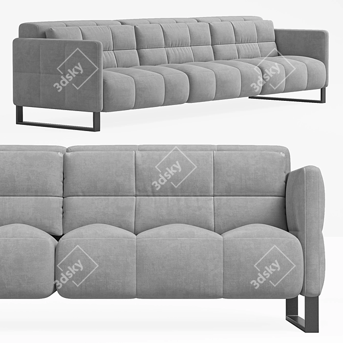 Natuzzi Philo Modular Sofa 3-Seater 3D model image 2
