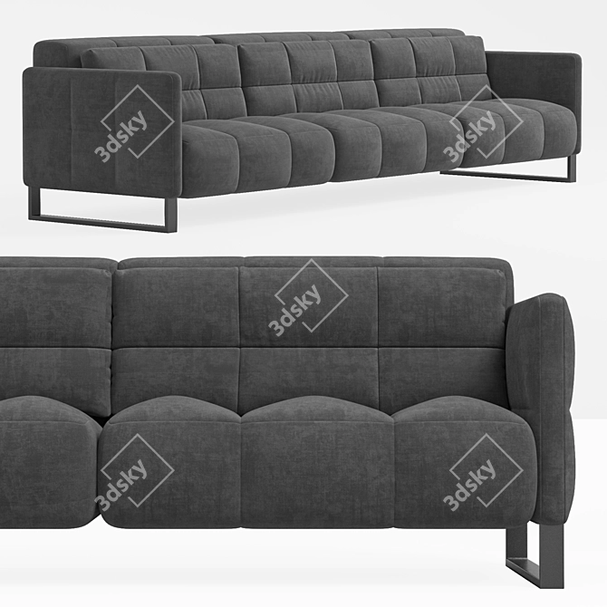 Natuzzi Philo Modular Sofa 3-Seater 3D model image 3