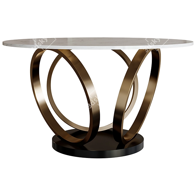 Homary Modern White Round Dining Table 3D model image 1