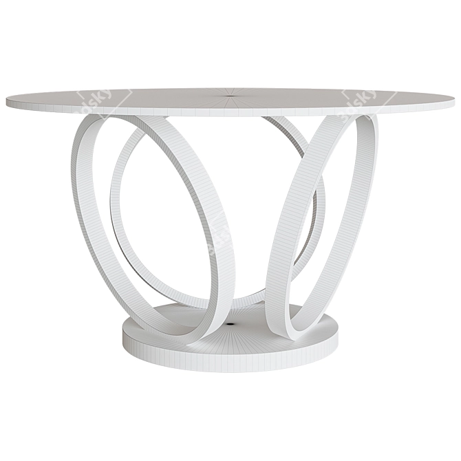 Homary Modern White Round Dining Table 3D model image 2