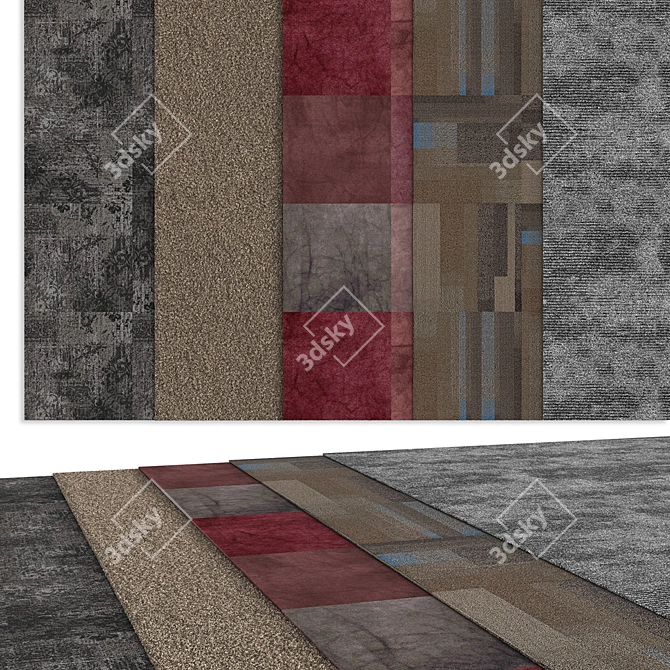 Versatile Square Carpet Collection 3D model image 1