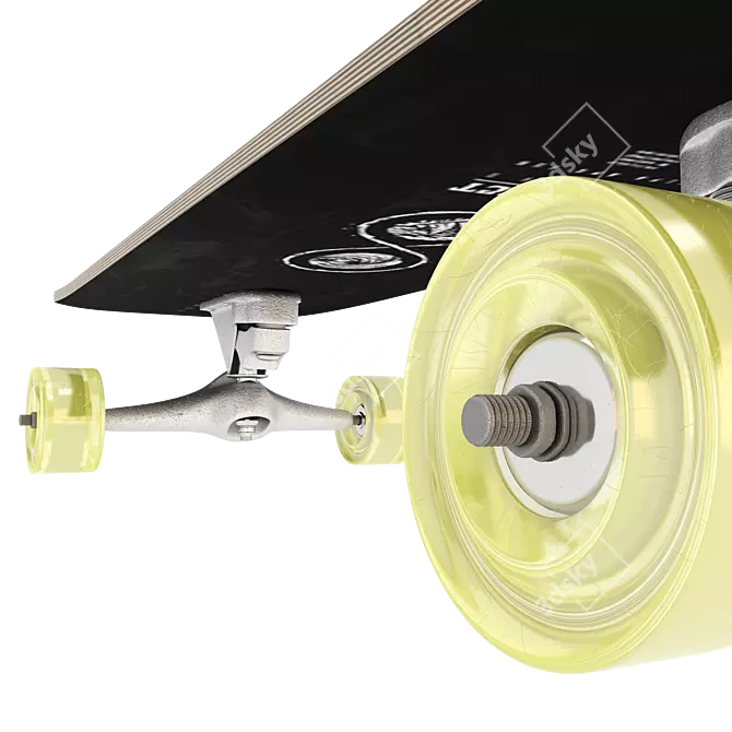 Pivoted Skateboard 3D Model 3D model image 4