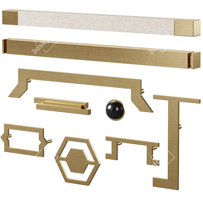 Modern Measuring Furniture Handles 3D model image 1