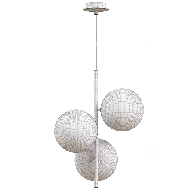 Retro E14х3 40w Chandelier 3D model image 3