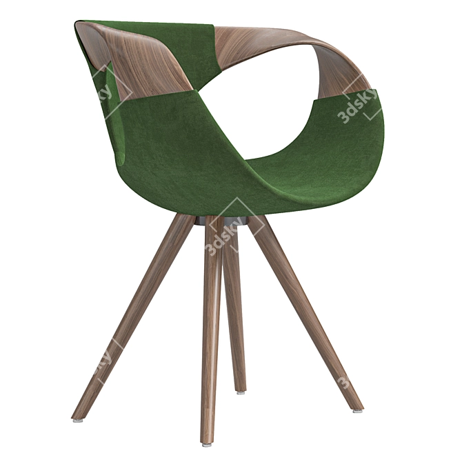 Modern Wood Armchair Tonon Style 3D model image 1