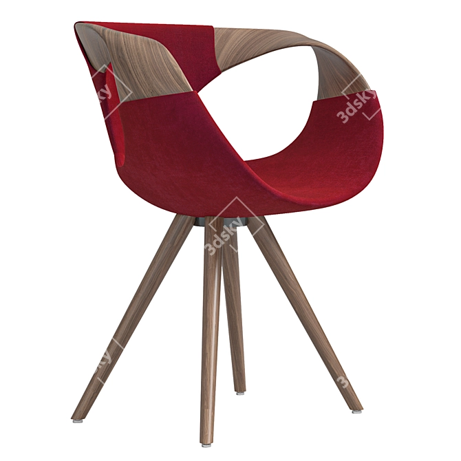 Modern Wood Armchair Tonon Style 3D model image 4