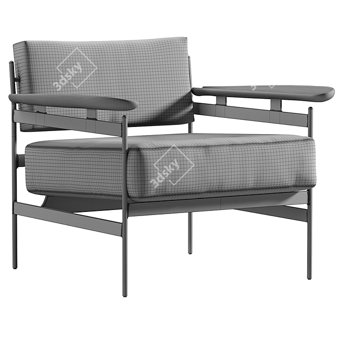 Elegant Boston Lounge Chair 3D model image 11