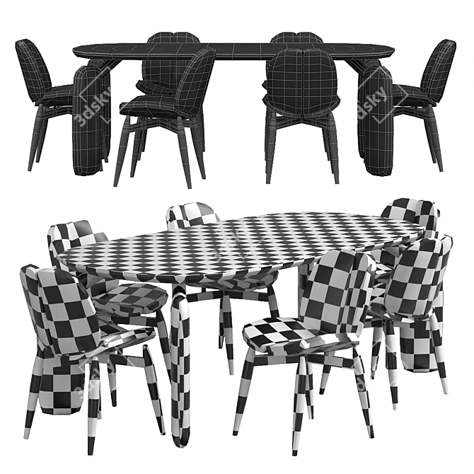 PULP Dining Set with Chair 3D model image 4