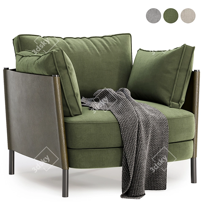 Minotti Shelley Armchair: Color Options 3D model image 3