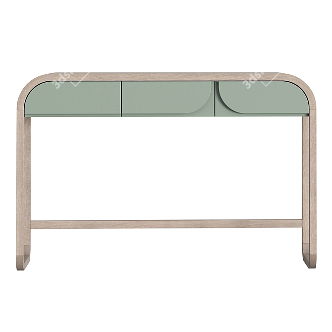 Modern Oak Console with Enamel Finish 3D model image 2