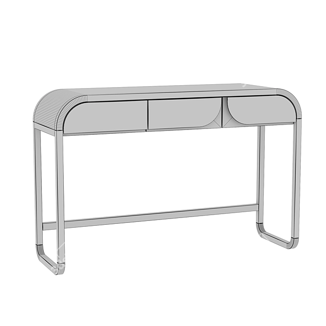 Modern Oak Console with Enamel Finish 3D model image 4