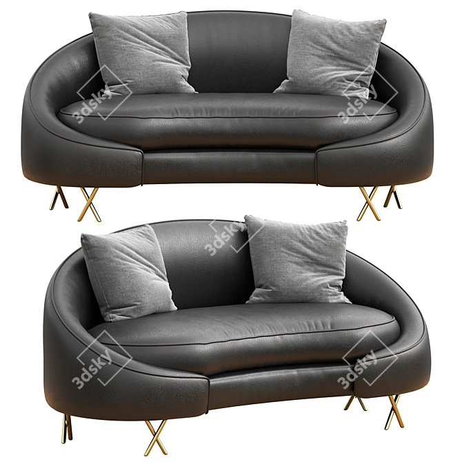 Stylish Lula Upholstered Sofa 3D model image 1