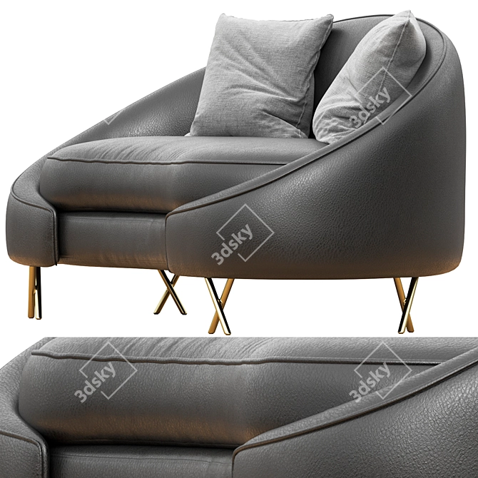 Stylish Lula Upholstered Sofa 3D model image 5