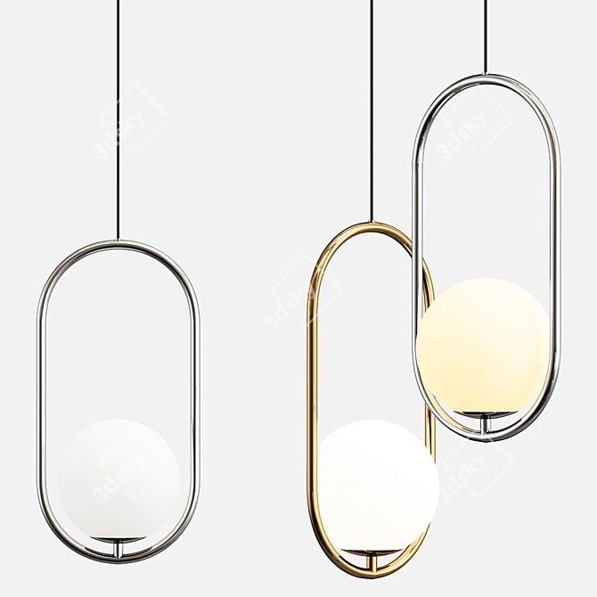 Sleek Hoop Design Lamp 3D model image 1