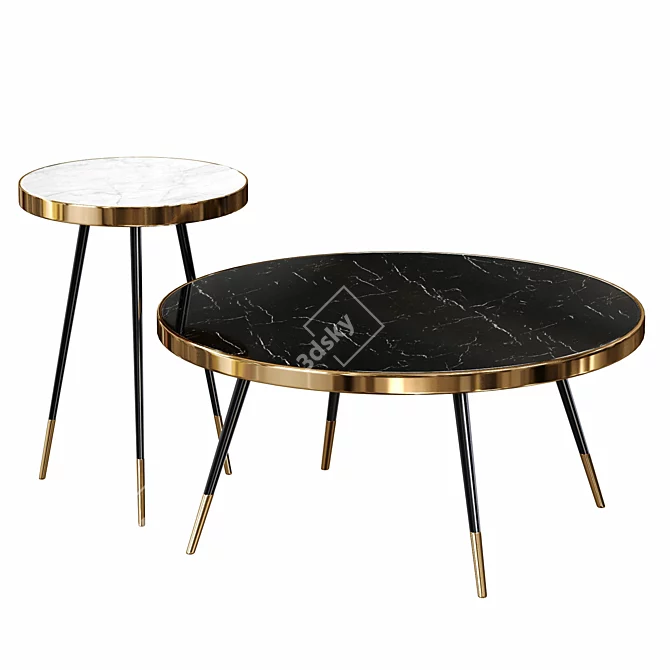 Elegant Marble Band Table 3D model image 1