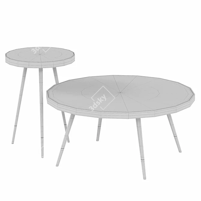 Elegant Marble Band Table 3D model image 2