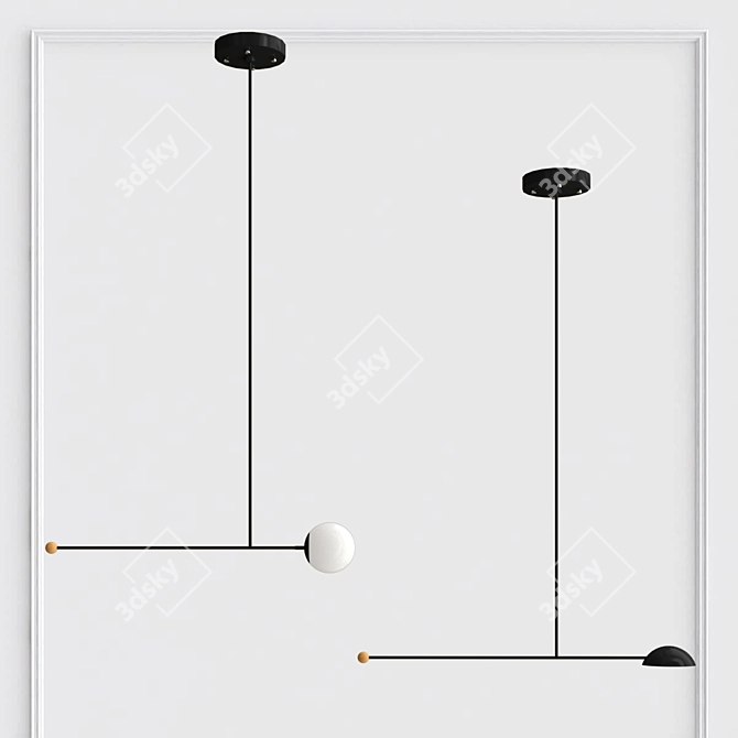 Modern Designer Lamp Collection 3D model image 4