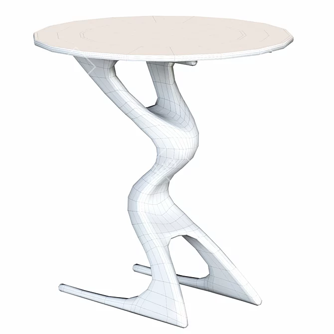 Polished Bronze Zora Drink Table 3D model image 2