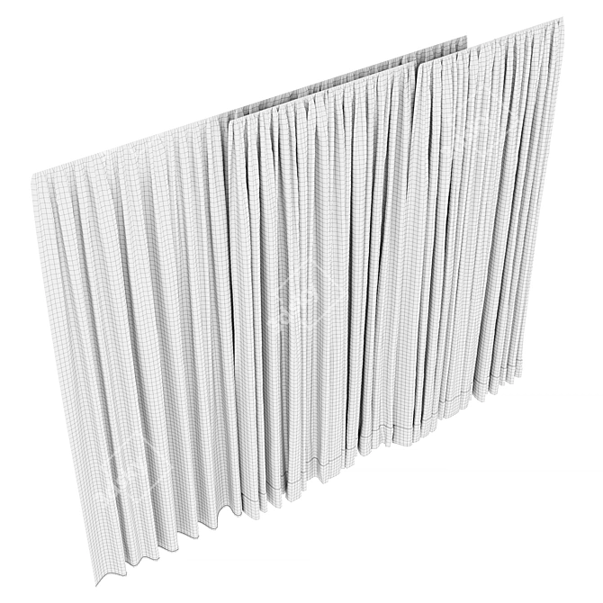 Luxury Curtain Set with Textures 3D model image 7