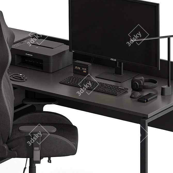 Workstation Essentials Set: Office Desk 3D model image 3